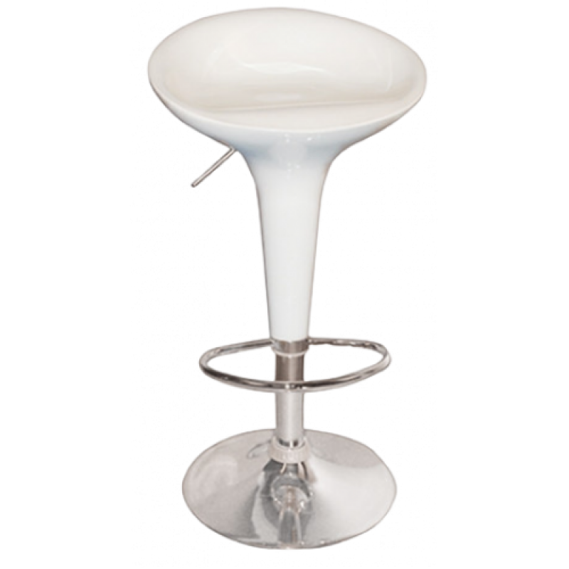 BARAKI σκαμπό ρυθμιζόμενo πλαστικό ΛΕΥΚΟ, 44x40x67-88