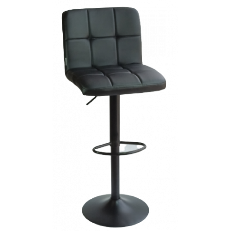 RADA σκαμπό ρυθμιζόμενo σκελετός ΜΑΥΡΟΣ δερματίνη ΜΑΥΡΗ / 45x50x89-110