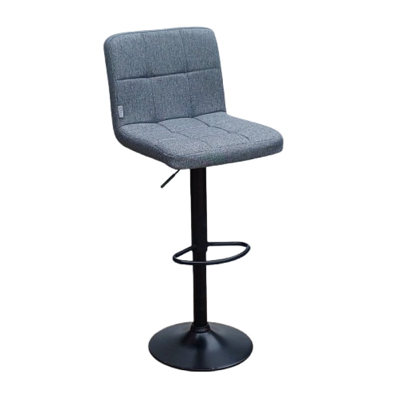 RADA σκαμπό ρυθμιζόμενo σκελετός ΜΑΥΡΟΣ ύφασμα ΓΚΡΙ / 45x50xΗ89-110