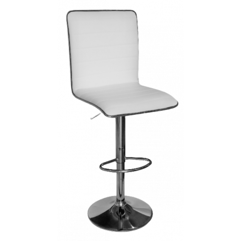 SALTA σκαμπό ρυθμιζόμενo δερματίνη ΛΕΥΚΗ / 42x47xΗ96-117