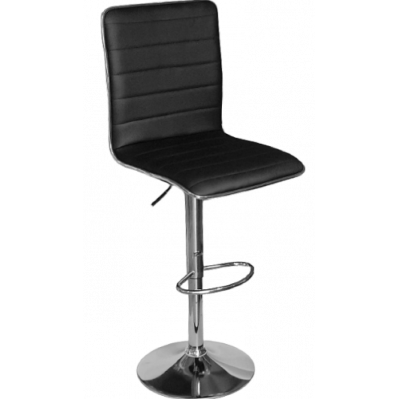 SALTA σκαμπό ρυθμιζόμενo δερματίνη ΜΑΥΡΗ / 42x47xΗ96-117