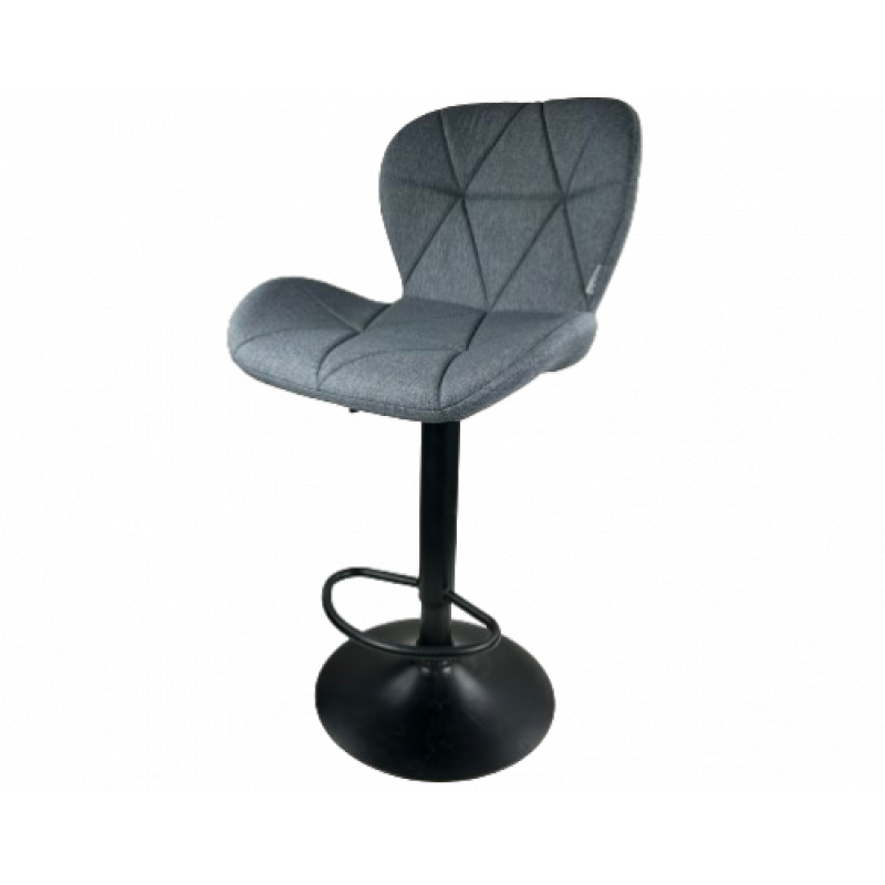 ZOZE-BAR σκαμπό ρυθμιζόμενo μεταλλικό ΜΑΥΡΟ κάθισμα ύφασμα ΓΚΡΙ / 46x48xΗ90-112