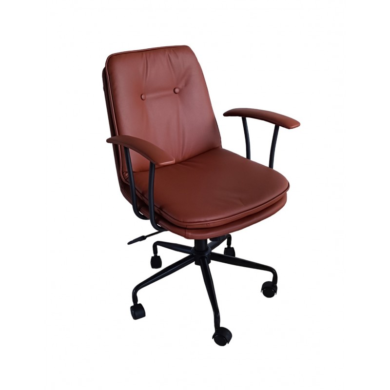 Favor πολυθρόνα γραφείου Καφέ δερματίνη 50x62x77-87(62-72/45-55)cm - κωδικος AV.28422-100524