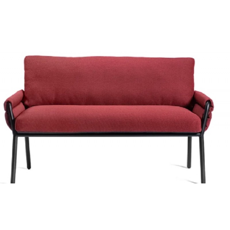 COACHELLA  cod. 156. __/IFOAN Καναπές μεταλλικος με ύφασμα μπορντώ  136*66.5*50-81 