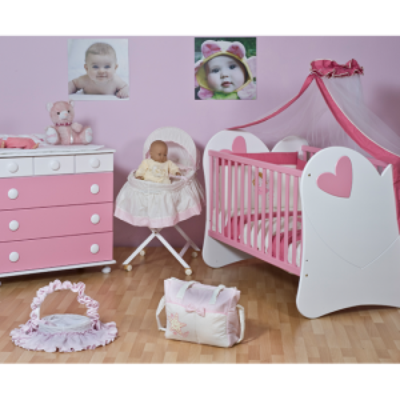 ΒΡΕΦΙΚΟ ΚΡΕΒΑΤΑΚΙ ΚΑΡΔΙΑ ΑΠΟ MDF 90X147X110CM