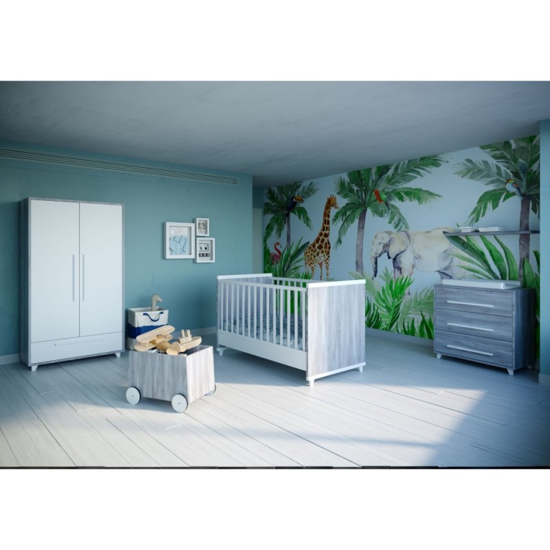 ΒΡΕΦΙΚΟ ΚΡΕΒΑΤΑΚΙ GEORGIO ΑΠΟ ΜΕΛΑΜΙΝΗ ΚΑΙ MDF ΓΙΑ ΣΤΡΩΜΑ 70X140CM