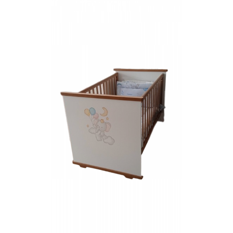 ΒΡΕΦΙΚΟ ΚΡΕΒΑΤΑΚΙ FLYUNG ELEPHANT ΑΠΟ MDF ΓΙΑ ΣΤΡΩΜΑ 70X140CM
