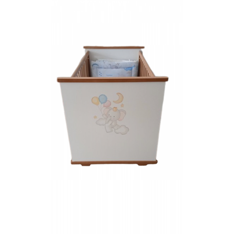 ΒΡΕΦΙΚΟ ΚΡΕΒΑΤΑΚΙ FLYUNG ELEPHANT ΑΠΟ MDF ΓΙΑ ΣΤΡΩΜΑ 70X140CM