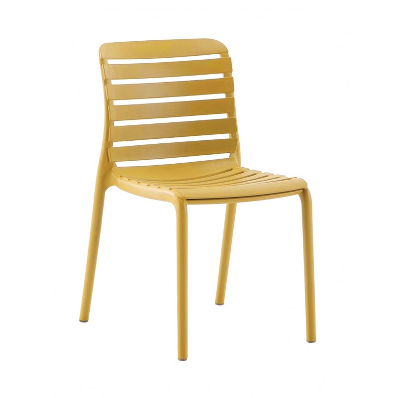 Parm καρέκλα polypropylene μουσταρδί -47x56x82(47)cm