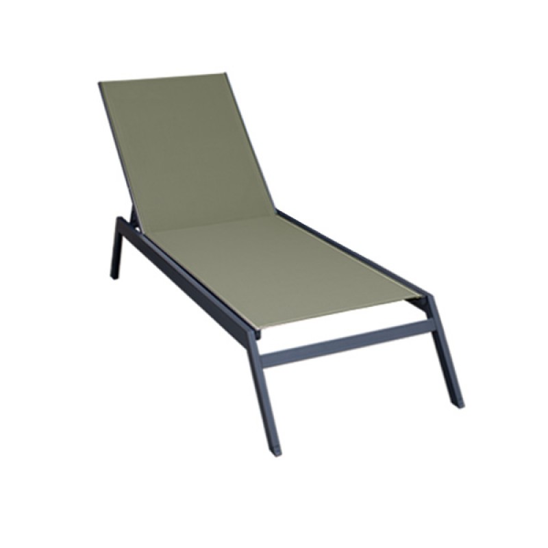 Ξαπλώστρα αλουμινίου ανθρακί  με textilene Sand  5471G Διάσταση: 208*063*031cm