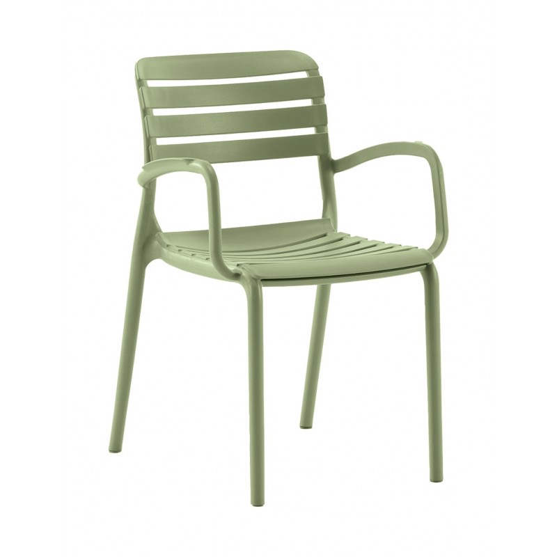 Notte πολυθρόνα polypropylene χρωμα sage green    Διαστάσεις  56x56x82(47)cm