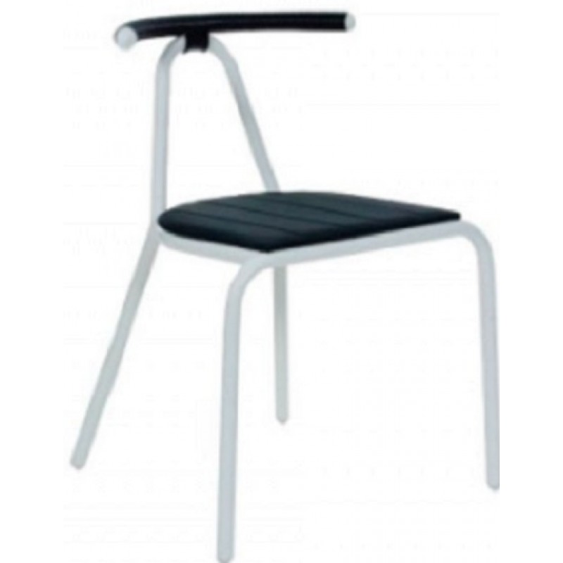 Benson μεταλλική καρέκλα γκρί  με ξύλινη έδρα μαύρο χρώμα.53x44x73(44)cm