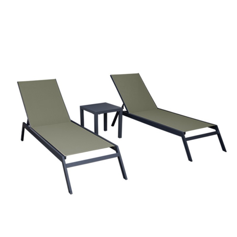 ΣΕΤ ΞΑΠΛΩΣΤΡΕΣ ΑΛΟΥΜΙΝΙΟΥ 5471 G + 5482 G   Χρώμα αλουμινίου: Ανθρακί Χρώμα Textilene: Sand  Διάσταση: 208*063*031cm