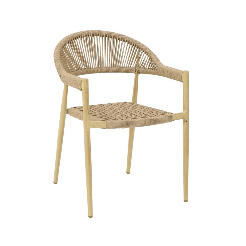 Adina ​​​​​​​Στοιβαζόμενη πολυθρόνα αλουμινίου-rope φυσικό Κωδικός  44768-117282   56x58x78cm