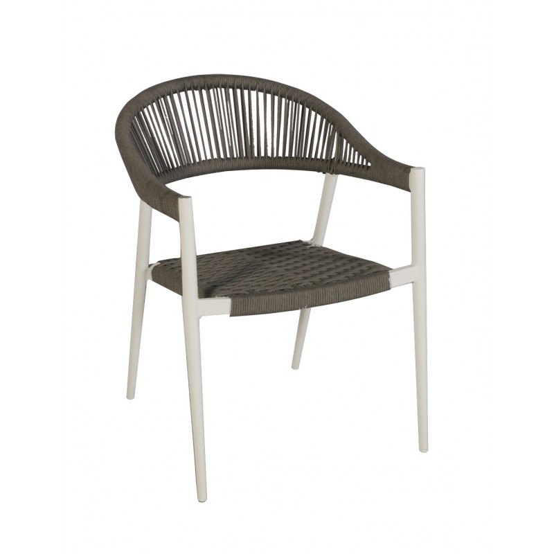 Analia πολυθρόνα αλουμινίου με rope look wicker  Κωδικός : 30008    - 56x66x77.5cm