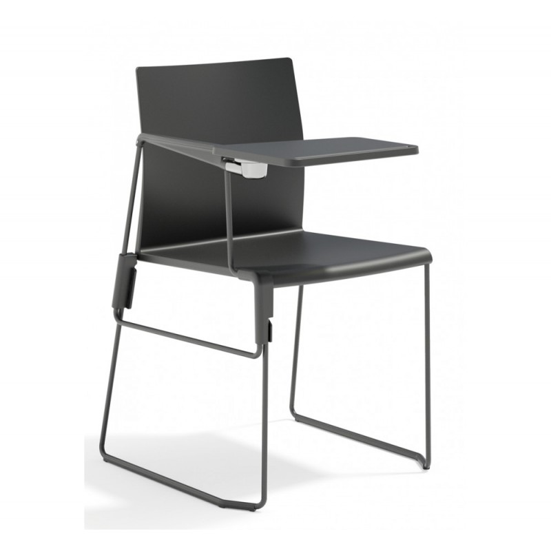 Artesia S καρέκλα μαύρο πολυπροπυλενιο με αναλόγιο και μπράτσο 44x43x82(45)cm ελαχιστη παραγγελια 1 τμχ