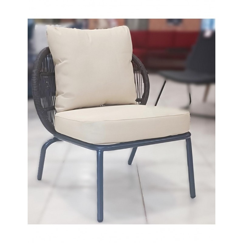 Cordo πολυθρόνα lounge μεταλλική με rope   Κωδικός : 29996   Διαστάσεις : 68x65x68cm