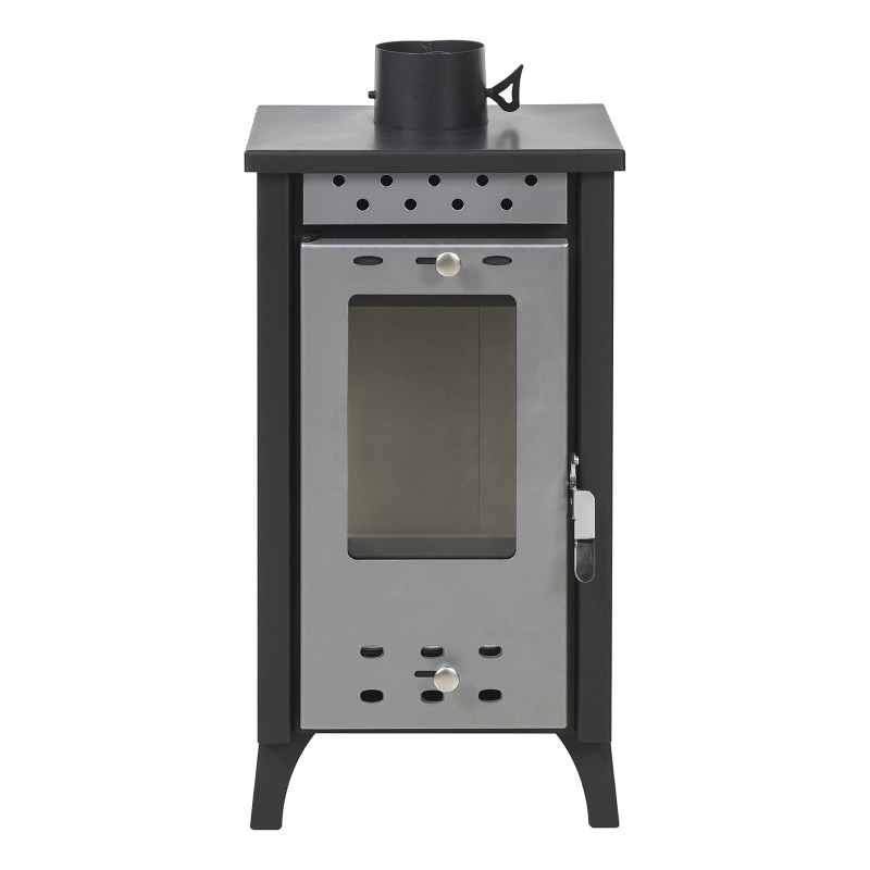 Gekasmetal  MG100 kw -8,5KW  Σόμπα ξύλου με δευτερογενή καύση ΑΣΗΜΙ ΧΡΩΜΑ 