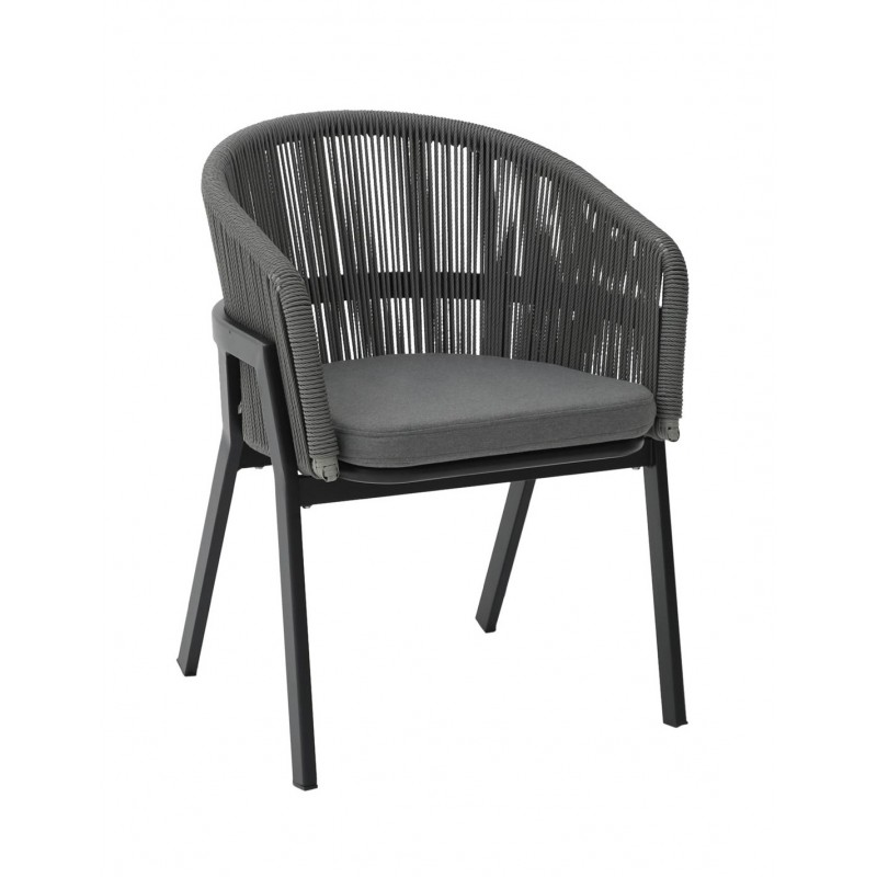 Jupiter Πολυθρόνα Aλουμίνιο -PE Rattan Rope  -76x65x66cm