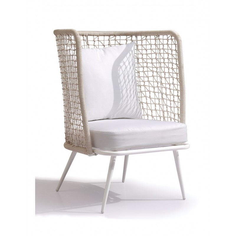 Malawi πολυθρόνα lounge μεταλλική με rope   Κωδικός : 29979  Διαστάσεις : 87x77x106cm 