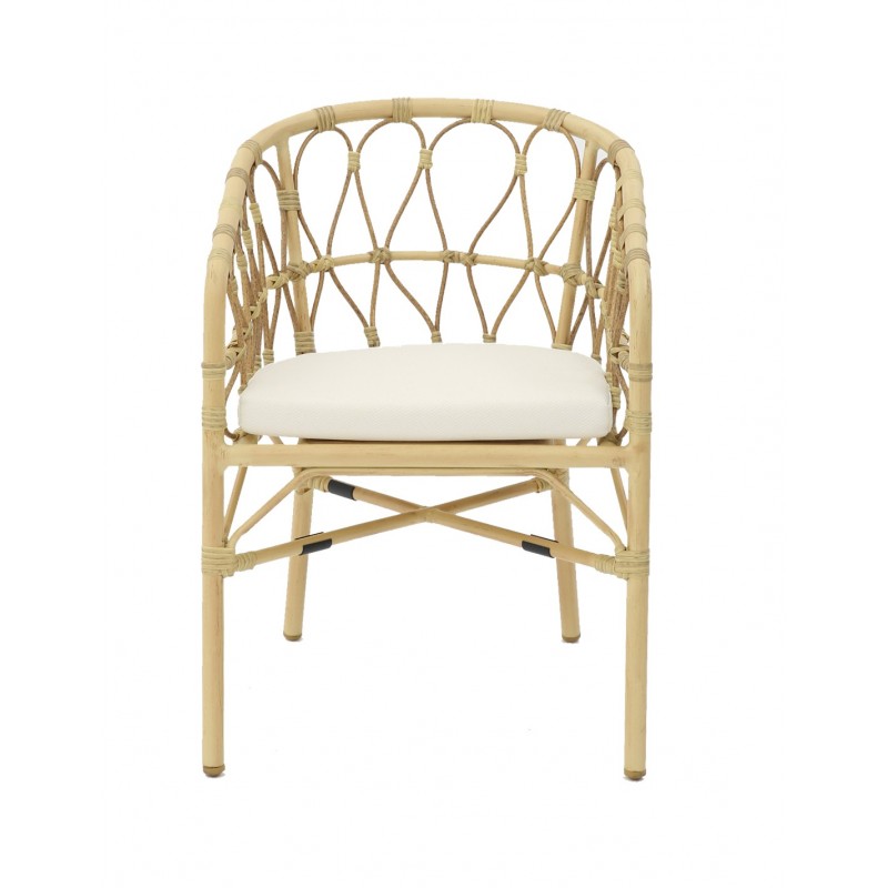 Neptune Πολυθρόνα  Aλουμίνιο -PE Rattan Rope  59x60xH75cm  