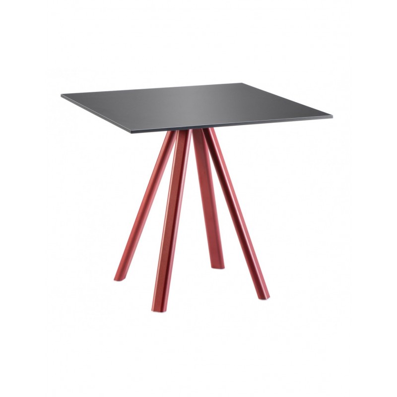 Norman compactop τραπέζι 68x68x74cm  βάση αλουμινίου κόκκινο  