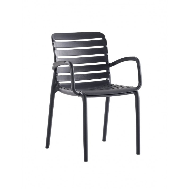 Parma πολυθρόνα polypropylene ΑΝΘΡΑΚΙ Κωδικός   45602-117327   - 56x56x82(47)cm   