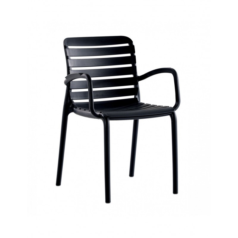 Parma πολυθρόνα polypropylene ΜΑΥΡΟ  Κωδικός    45602-117321  - 56x56x82(47)cm   