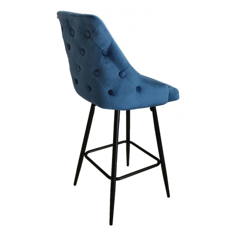 Rupert H65 σκαμπό μεταλλικό Dark blue velvet 49x58x100(65)cm