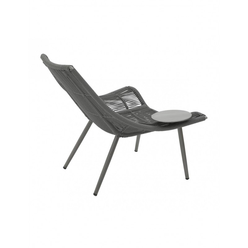 Sully πολυθρόνα lounge  Αλουμίνιο - Rope - μαύρο χρώμα 108x103x50cm