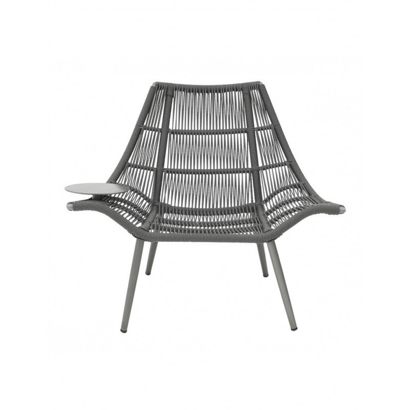 Sully πολυθρόνα lounge  Αλουμίνιο - Rope - μαύρο χρώμα 108x103x50cm