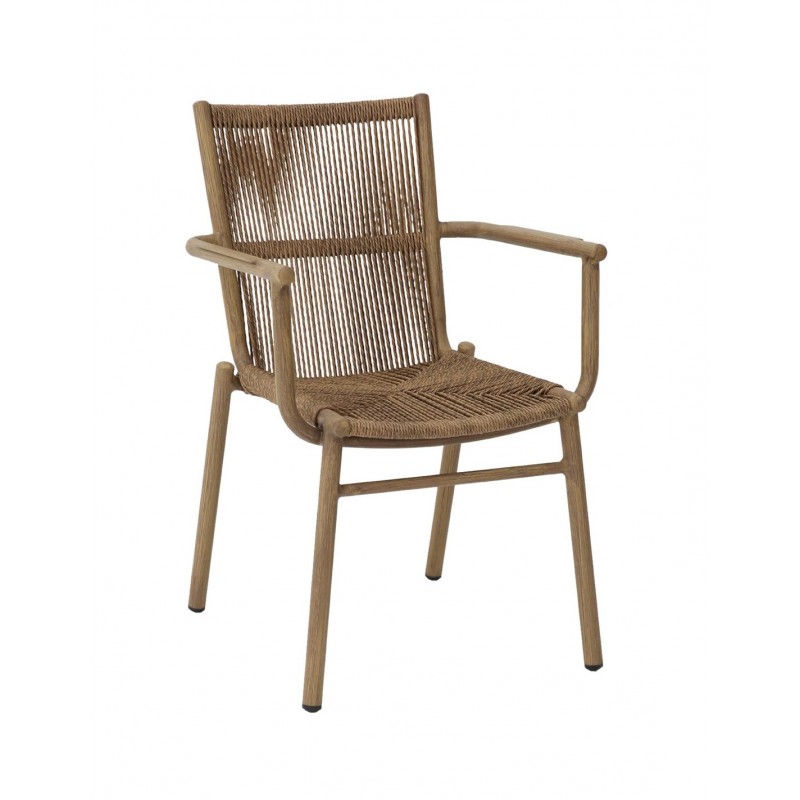 Uranus Πολυθρόνα  Aλουμίνιο -PE Rattan Rope 58x100x260cm 