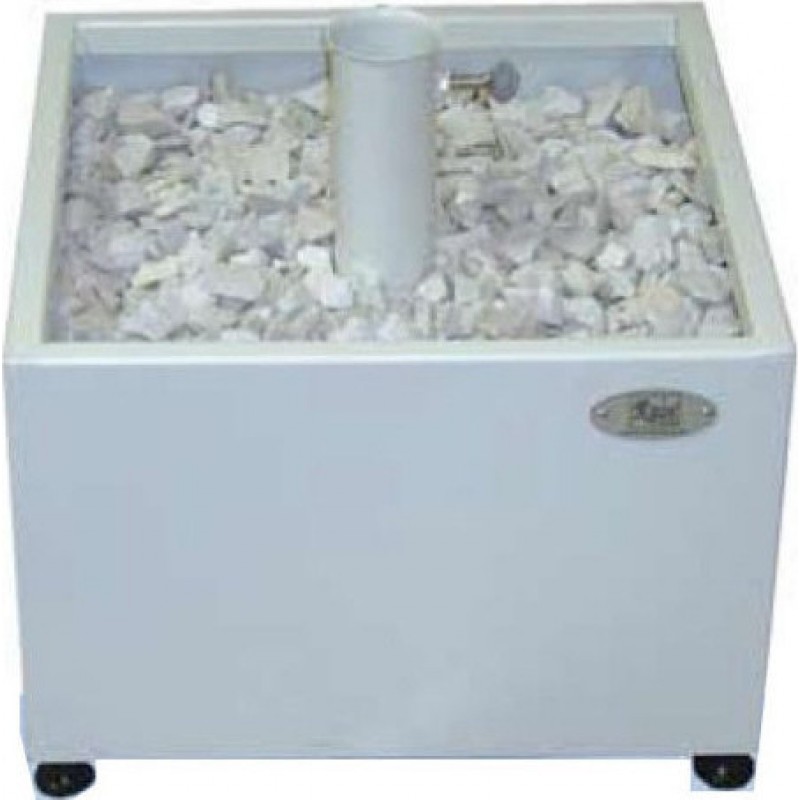 A2100 Βάση Ομπρέλας από Μέταλλο με Τροχούς σε Λευκό Χρώμα 55x55x45cm  