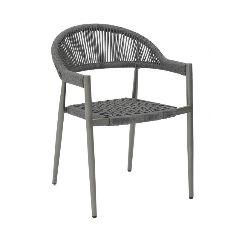 Adina πολυθρόνα αλουμινίου-rope ΑΝΘΡΑΚΙ    56x58x78cm