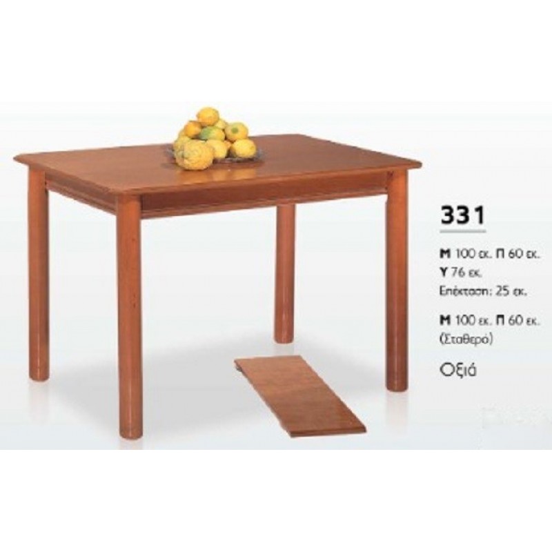 Τραπέζι επεκτεινόμενο οξιά 331, 100(+25)x60x76cm 