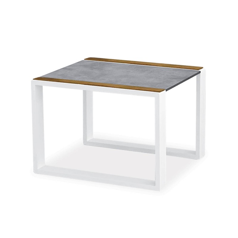 Τραπεζάκι με σκελετό αλουμινίου βαμμένο με ηλεκτροστατική βαφή Επιφάνεια HPL Com   63X56X42  