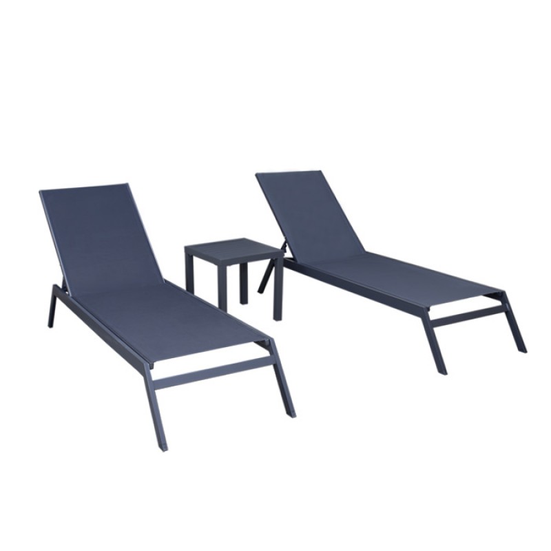 ΣΕΤ ΞΑΠΛΩΣΤΡΕΣ ΑΛΟΥΜΙΝΙΟΥ 5472 G + 5482 G  Χρώμα αλουμινίου: Ανθρακί Χρώμα Textilene: Γκρι σκούρο Διάσταση: 208*063*031cm