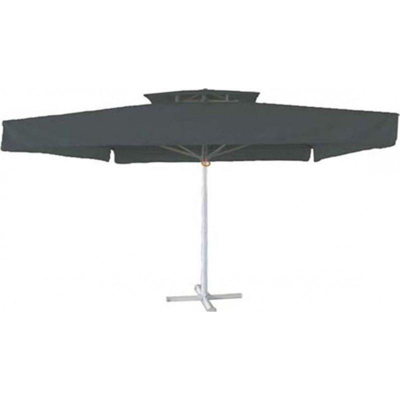 BLIUMIS  5140 G - Ομπρέλα αλουμινίου 4Χ4 τετράγωνη βαρέως τύπου επαγγελματική - σκούρο γκρι πανί