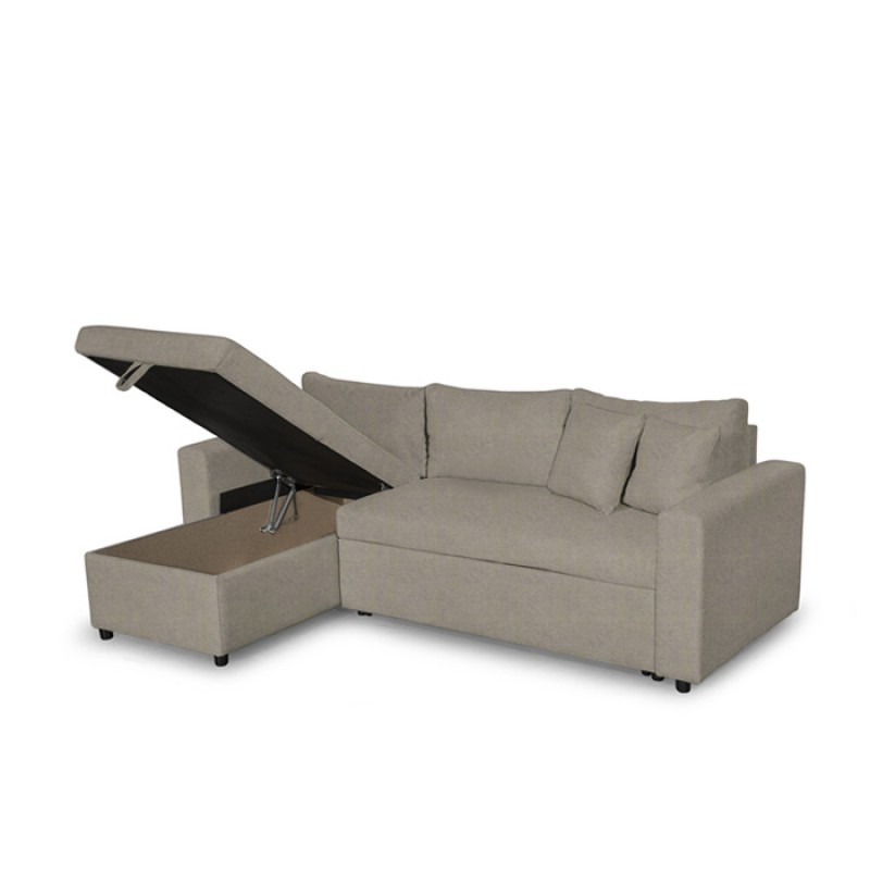 Γωνιακός καναπές με κρεβάτι Διάσταση: 225*148cm ELLIE 1043 IN Taupe 