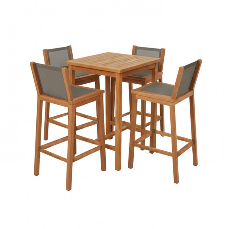 ΣΕΤ ΣΤΑΝΤ ΜΠΑΡ ΚΗΠΟΥ TEAK 5541 G + 5544 G / ΣΕΤ 5 ΤΕΜ  