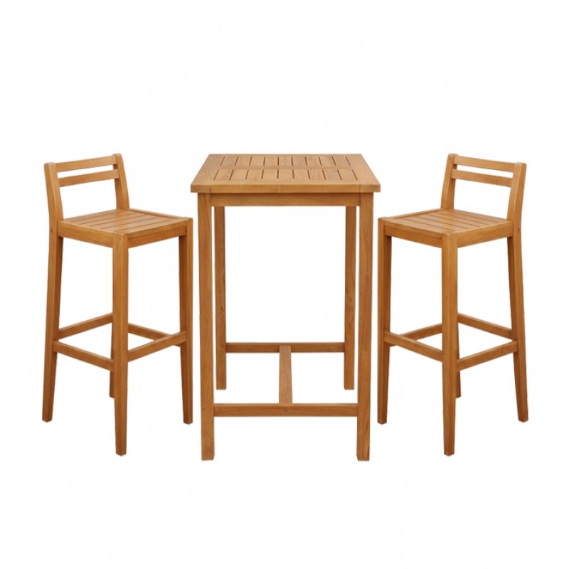  ΣΕΤ ΣΤΑΝΤ ΜΠΑΡ ΚΗΠΟΥ TEAK 5542 G + 5544 G / ΣΕΤ 3 ΤΕΜ  