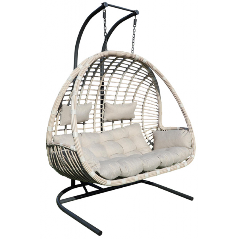ΚΟΥΝΙΑ 2Θ ΚΡΕΜΑΣΤΗ WICKER-RATTAN 5525 G Συνολικό ύψος: 205cm Ύψος καλαθιού: 130cm Πλάτος καλαθιού: 161cm