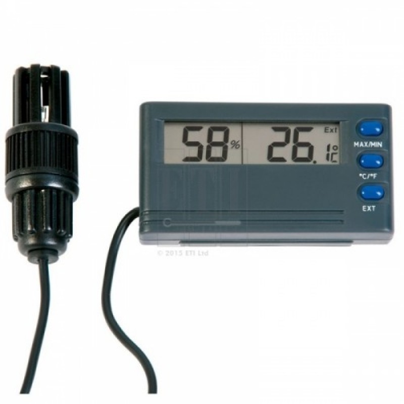 810-195 Υγρασιόμετρο-Θερμόμετρο με ακροδέκτη 3m & συναγερμό