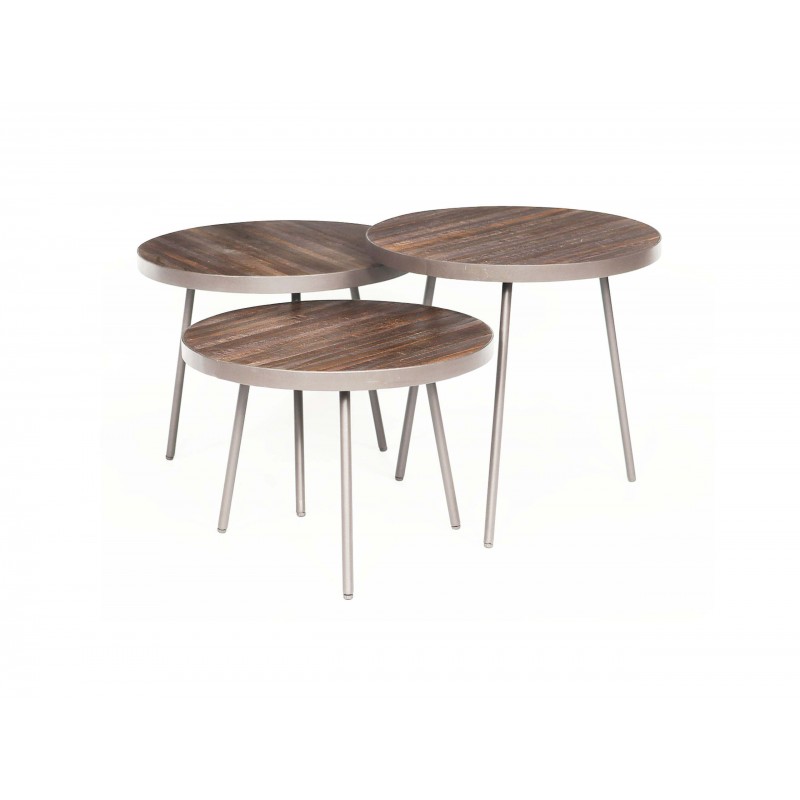 ΤΡΑΠΕΖAKIΑ ΣΑΛΟΝΙΟΥ ΣΤΡΟΓΓΥΛΑ ΣΕΤ/3 ’54x54x40 54x54x46 54χ54χ52′ 2246026