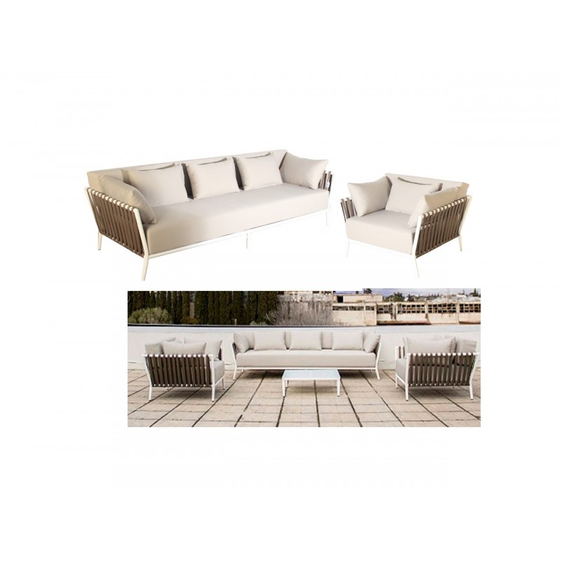 ΣΕΤ ΣΑΛΟΝΙ ΑΛΟΥΜΙΝΙΟΥ ΜΕ ΙΜΑΝΤΕΣ (3θέσιος+ 2 πολυθρόνες) ‘240x90x20/59 + 2*100x90x20/59’ 2002033