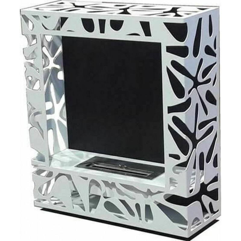 EcoHot Bio Cube 02 DS Επιδαπέδιο Τζάκι Βιοαιθανόλης Εσωτερικού Χώρου Ασημί 80x30x94cm Κωδικός: 28110475