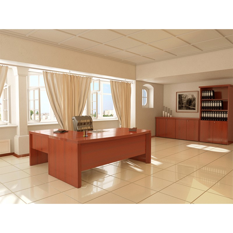 KOM  ΑΦΡΟΔΙΤΗ Γραφείο γωνιακό  200x90cm Βοηθητικό 80x50cm  (χρώμα κερασι )