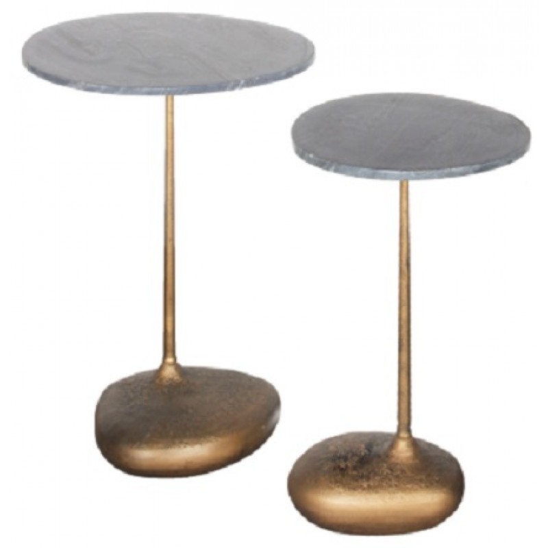 ΤΡΑΠΕΖΙΑ ΠΛΑΙΝΑ ΣΕΤ 2 ’40x36x61 + 30x27x57′  ΥΛΙΚΟ ΜΕΤΑΛΛΟ ΜΕ ΠΕΤΡΑ Κωδικός προϊόντος: 0477113 