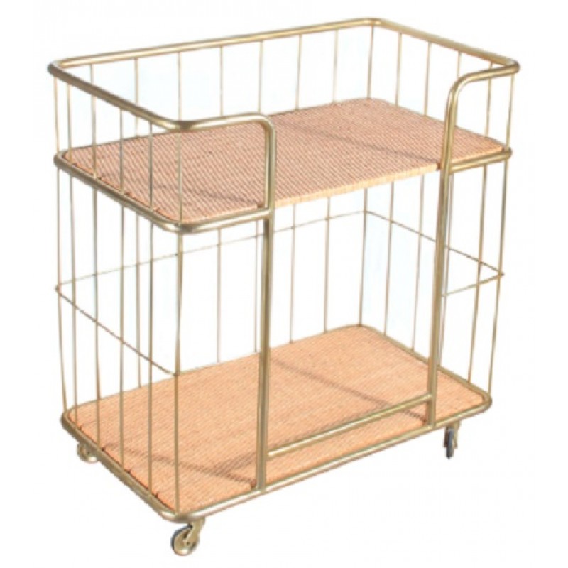 ΤΡΟΛΕΥ ΜΕΤΑΛΛΙΚΟ ΜΕ WICKER ΚΑΠΑΚΙΑ ’77x45x81′ κωδικός προϊόντος: 0209147 