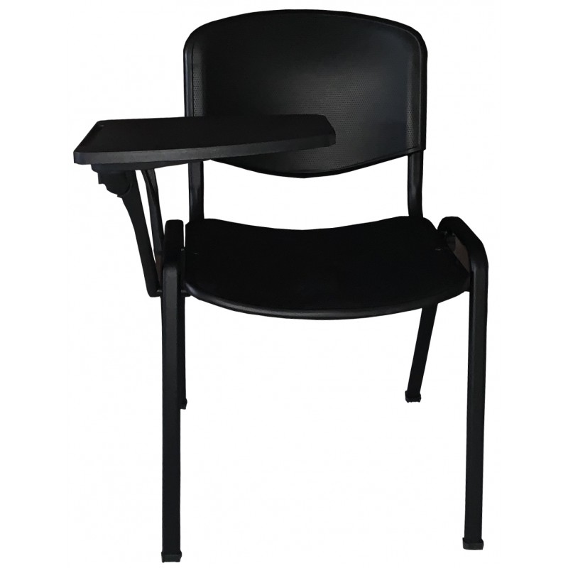 LEDA καρέκλα με PVC και μαύρο σκελετό & αναλόγιο, συνεδρίου, εκδηλώσεων 46x42x81cm.